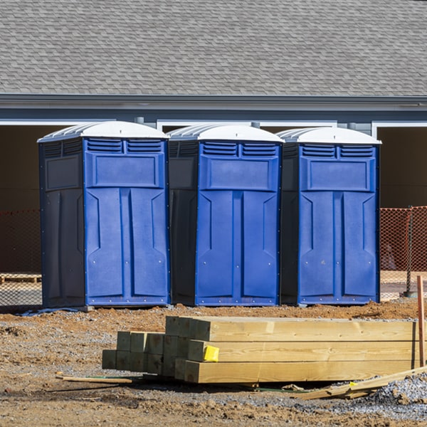 how often are the porta potties cleaned and serviced during a rental period in Tyro